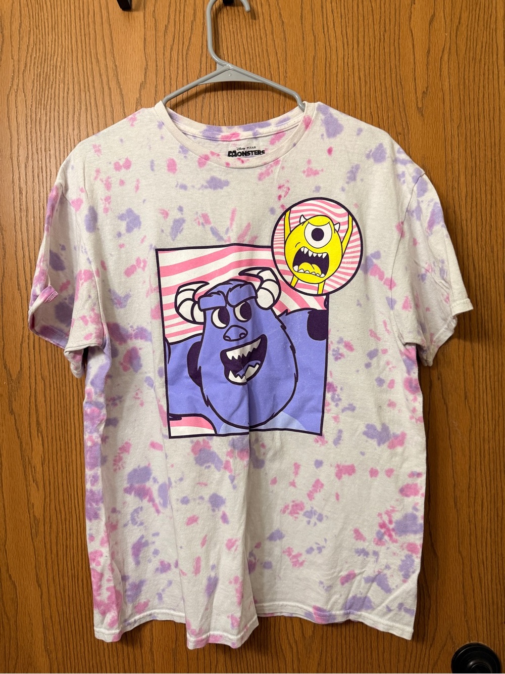 Monsters Inc. Adult Tie-Dye Graphic Tee - Pink & Purple size Unisex L
